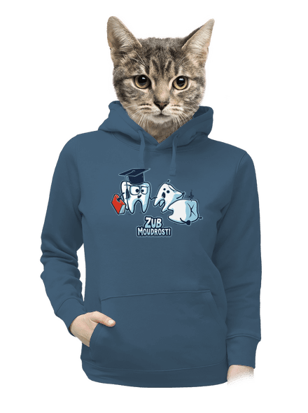 Zub moudrosti dámská mikina klokanka Denim
