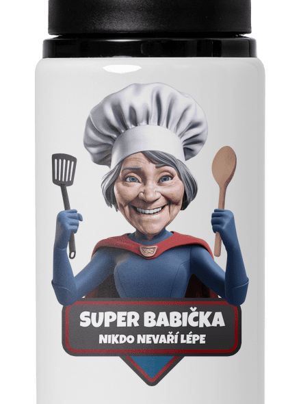 Super babička lahev na vodu White
