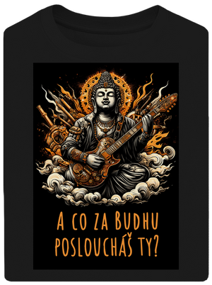 Hudební budha unisex tričko oversized Black
