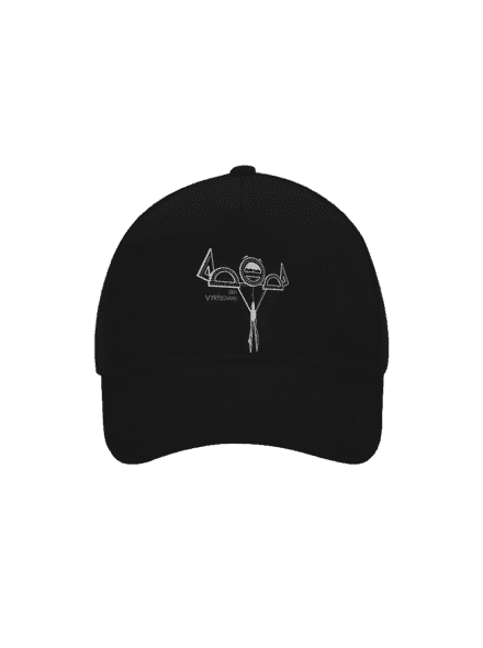 Vyrýsovanej kšiltovka baseballka Black
