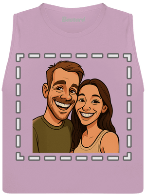 Karikatura z vlastní fotky dámské tílko volné Lilac