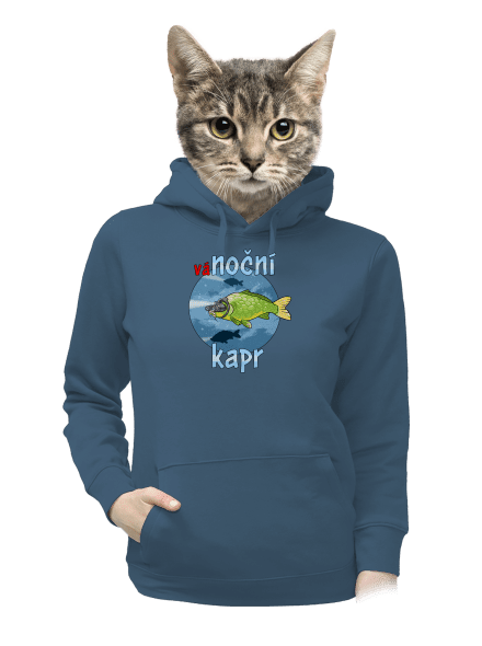 Vánoční kapr dámská mikina klokanka Denim