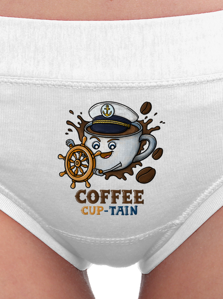 Coffee Cup-tain dámské kalhotky White