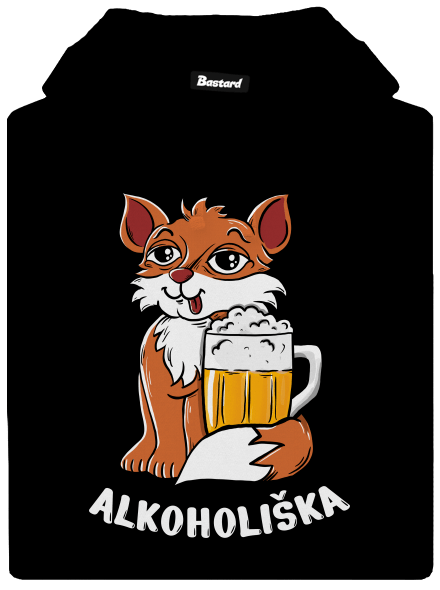 Pivní Alkoholiška pánská mikina klokanka Black