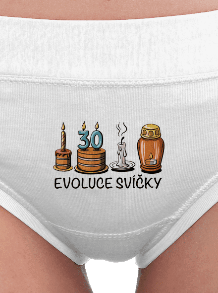 Evoluce svíčky dámské kalhotky White