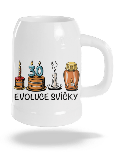 Evoluce svíčky půllitr White