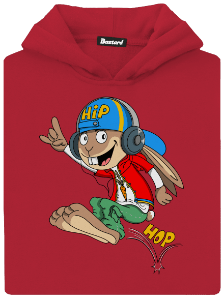 Hip hop dětská mikina klokanka Fire Red