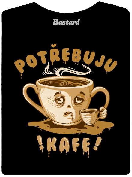 Potřebuju kafe dámské tričko s lemem Black