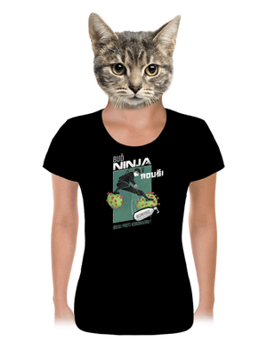 Ninja v rouši dámské tričko Black