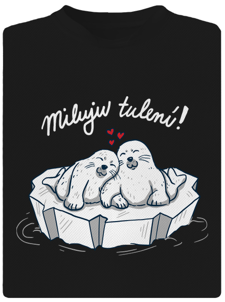 Miluju tulení dětské sportovní tričko Black