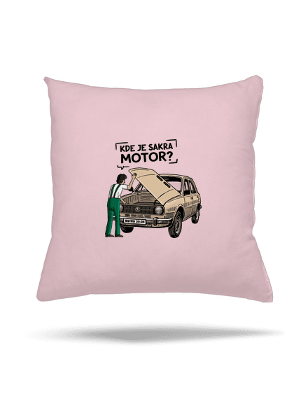 Kde je motor? polštář Light Pink