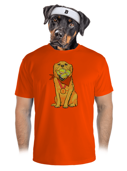 Zlatý retrívr pánské sportovní tričko Neon Orange