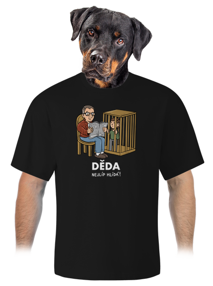 Děda hlídá unisex tričko oversized Black