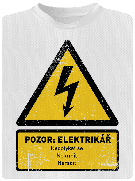Pozor elektrikář dětské sportovní tričko White