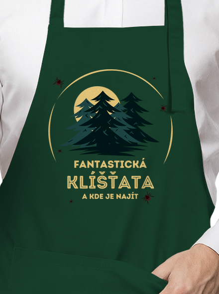 Fantastická klíšťata zástěra Bottle Green