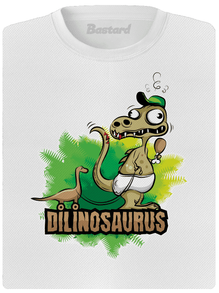 Dilinosaurus dámské sportovní tričko White