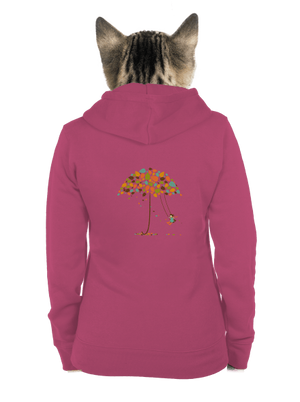 Radost z podzimu dámská mikina na zip Magenta