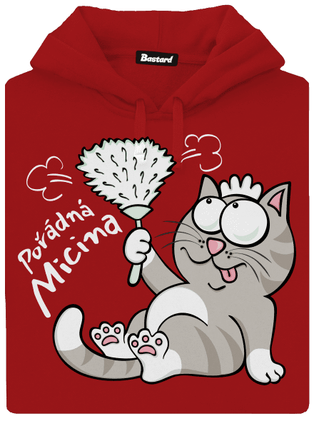 Macek a Micina dámská mikina klokanka Red Mal