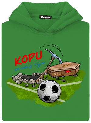 Kopu za svůj tým dětská mikina klokanka Kelly Green AWD