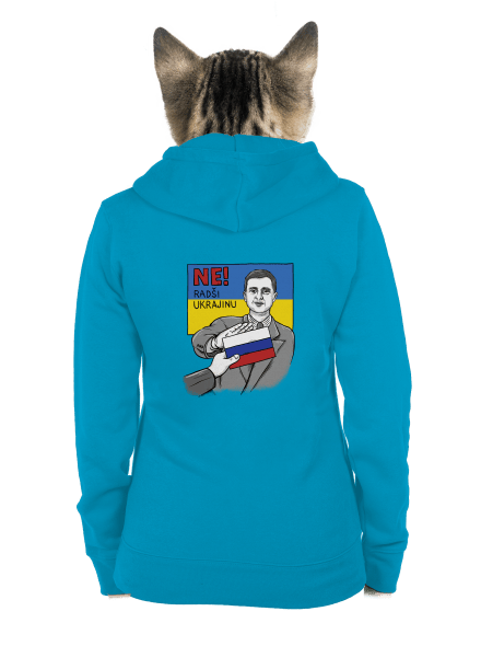 Ne! Radši Ukrajinu dámská mikina na zip Blue Atol
