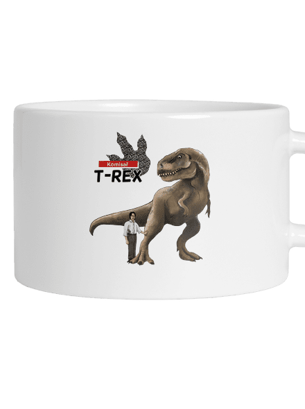 Komisař T-Rex hrnek makronka White