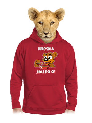 Dneska jdu po o dětská mikina klokanka Fire Red