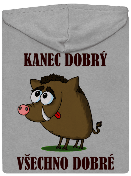 Kanec dobrý pánská mikina na zip Light Melange