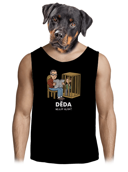 Děda hlídá pánské tílko Black