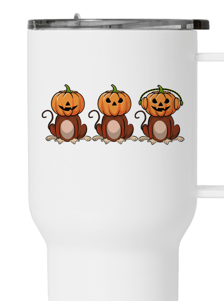 Halloween opičky termohrnek White