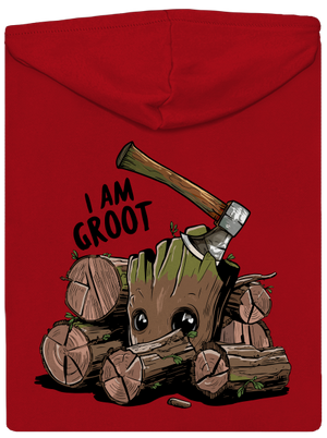 I Am Groot pánská mikina na zip Red