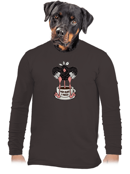 Mám hlavu v pressu pánské dlouhý rukáv Bear Brown