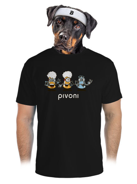 Pivoni pánské sportovní tričko Black
