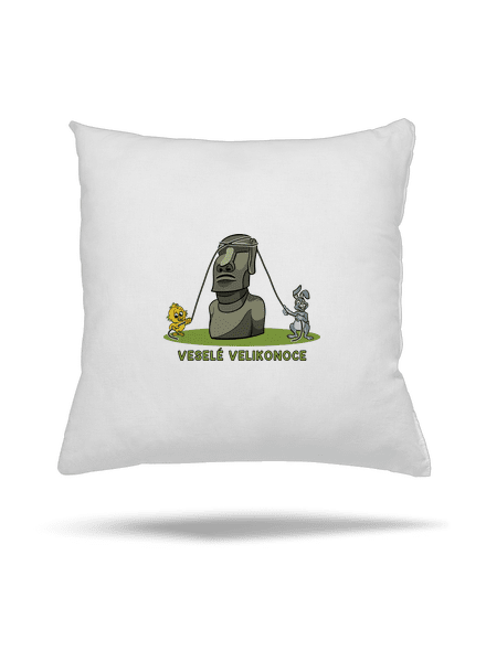 Velikonoční Moai polštář White