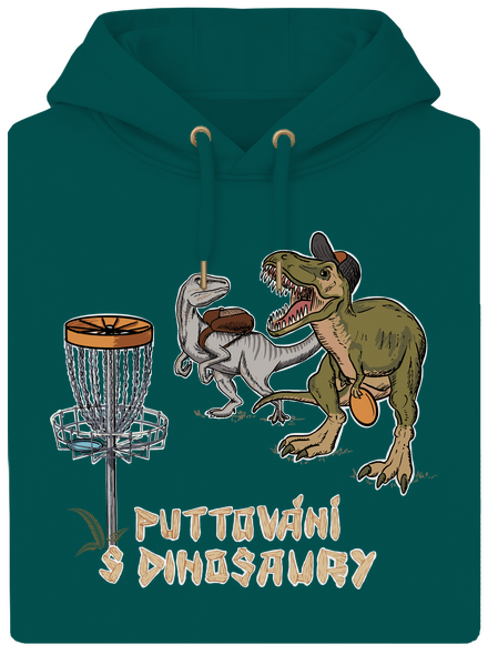 Puttování s dinosaury unisex mikina premium Emerald Green