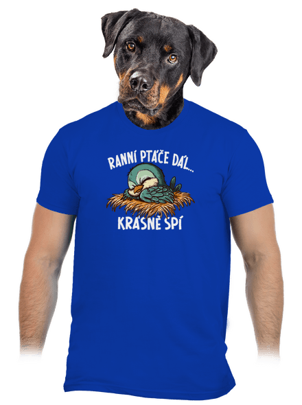 Ranní ptáče spí pánské tričko Royal Blue