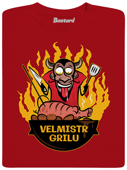 Velmistr grilu pánské dlouhý rukáv Red