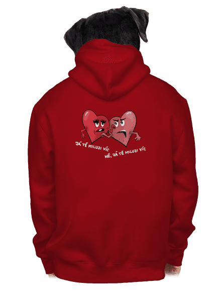 Srdíčka pánská mikina na zip Red