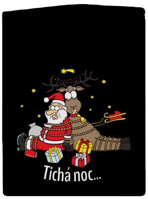 Tichá noc pánská mikina na zip Black