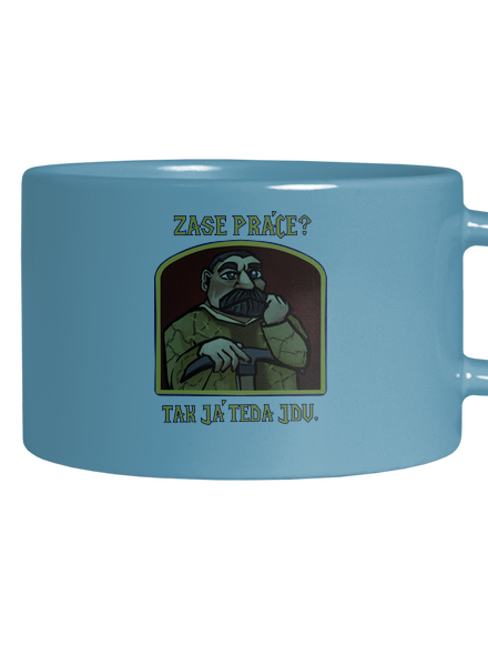 Zase práce? hrnek makronka Blue Macaron