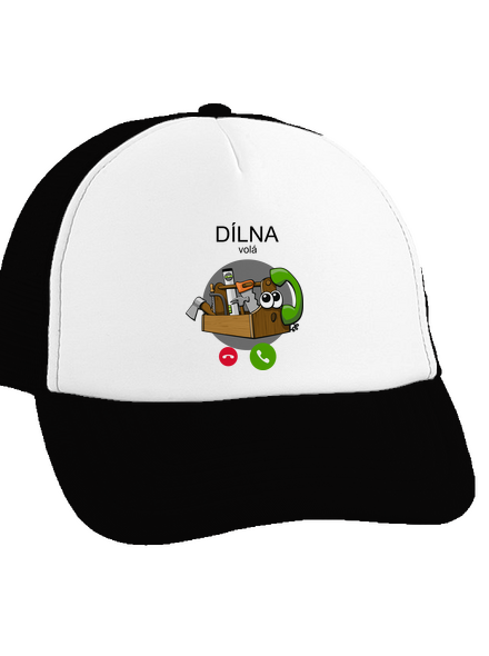 Dílna volá kšiltovka truckerka Black cap