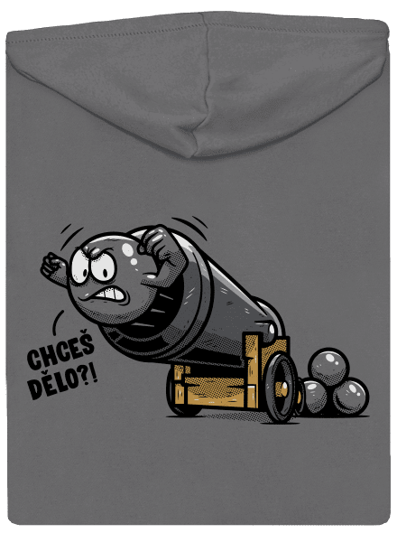 Chceš dělo? dámská mikina na zip Steel Gray