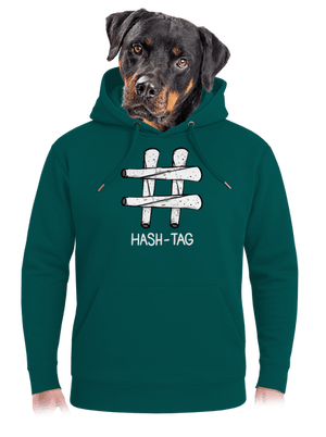 Hash tag unisex mikina premium Emerald Green