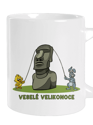 Velikonoční Moai velký hrnek White