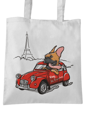 Francouzský buldoček taška White