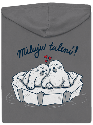 Miluju tulení dámská mikina na zip Steel Gray