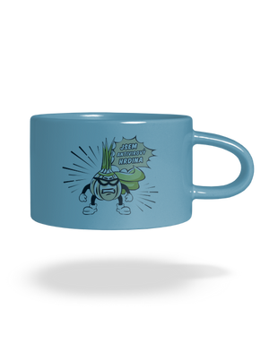 Antivirový hrdina hrnek makronka Blue Macaron