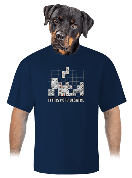 Tetris unisex tričko oversized Midnight Blue