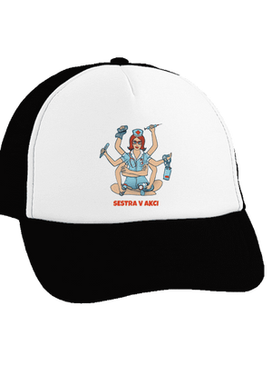 Sestra v akci kšiltovka truckerka Black cap