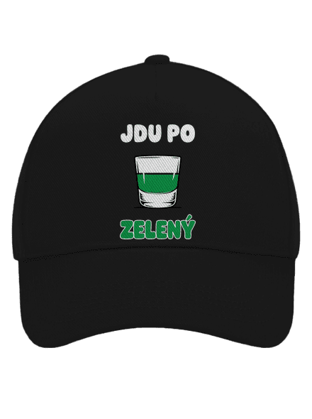 Jdu po zelený kšiltovka baseballka Black