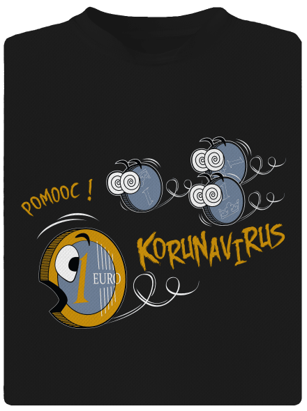Korunavirus na útěku pánské sportovní tričko Black